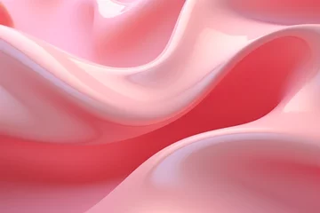 Foto op Canvas 3d glossy bright candy pink abstract wavy wallpaper © Valery