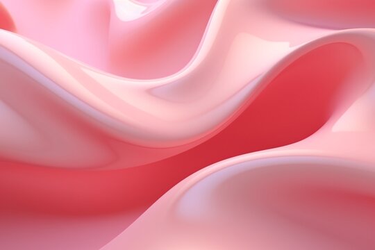 3d glossy bright candy pink abstract wavy wallpaper