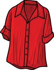 Red woman blouse cartoon vector illustration