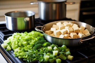 image of tofu stir-fry materials before cooking