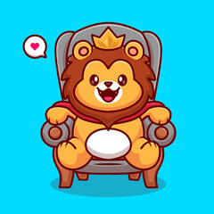 Cute Lion King Sitting On The Royal Chair Cartoon Vector Icon
Illustration. Animal Nature Icon Concept Isolated Premium
Vector. Flat Cartoon Style