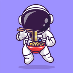 Cute Astronaut Eating Ramen Noodle With Copstick Cartoon
Vector Icon Illustration. Science Food Icon Concept Isolated
Premium Vector. Flat Cartoon Style