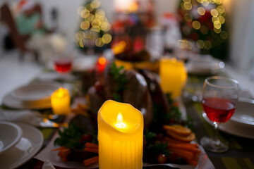 Family celebration for Christmas at home.