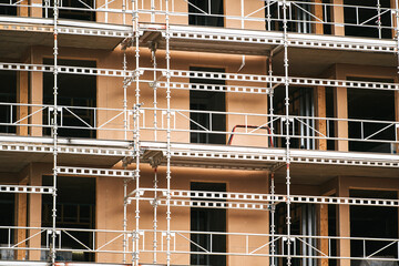 Investing in housing. Construction Site of a Modern Condominium. Investing in the real estate market. Construction Site of New Building.  Building an Energy-Efficient home.