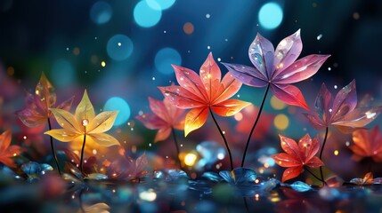 3D colorful flower background 