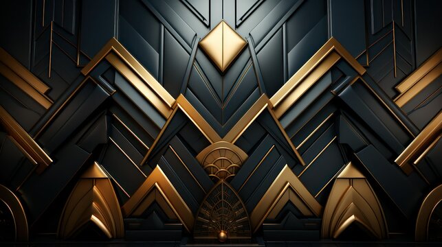 golden black geometric design background