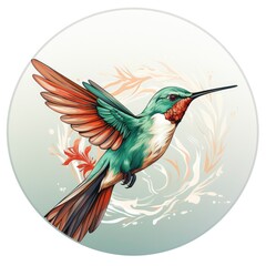 Hummingbird clipart on white background.