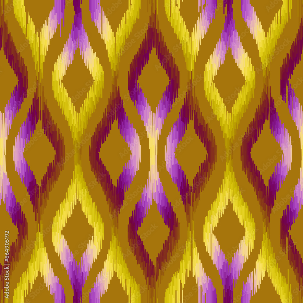 Poster geometric abstract grunge vintage pattern. aztec ikat style. seamless vector image.