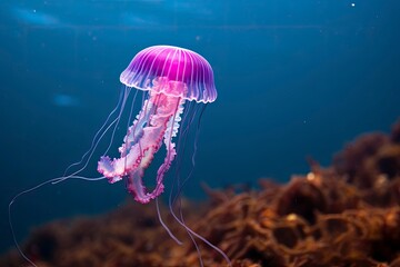 Mauve stinger purple jellyfish.