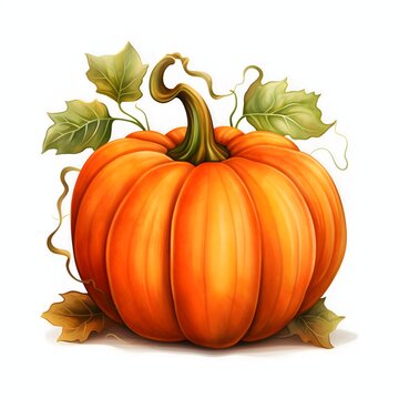 Pumpkin, Halloween image on a white isolated background.