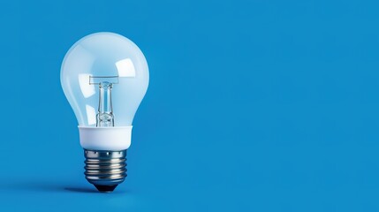 light bulb on blue background. Generative AI