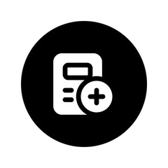 calculator circular glyph icon