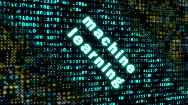 artificial intelligence power of machine learning concepts animation on binary code background. deep learning, neural networks and natural language processing power of ai.