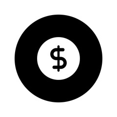 dollar circular glyph icon