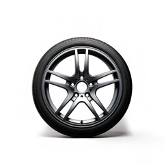 Fototapeta premium black car tires on white background. Generative AI