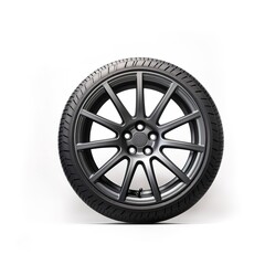 Obraz premium black car tires on white background. Generative AI