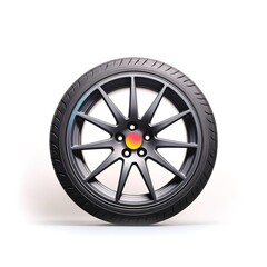 Obraz premium black car tires on white background. Generative AI
