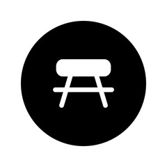 picnic table circular glyph icon