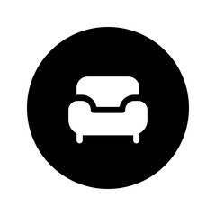 sofa circular glyph icon