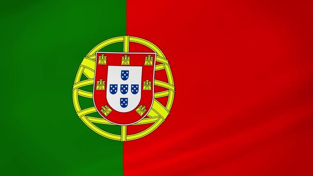 Portugal Waving Flag Realistic Animation Video