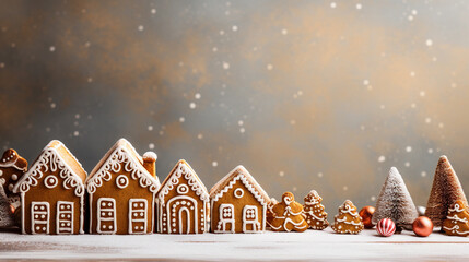 gingerbread village with copy space 
