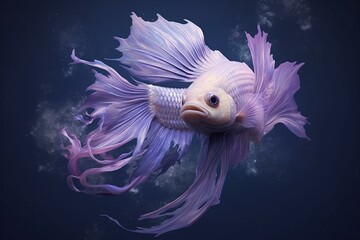 Enigmatic lavender fish with an ethereal essence. Generative AI