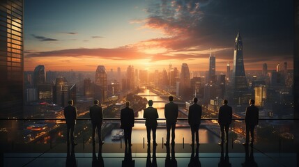 Fototapeta na wymiar panorama of the city at sunset