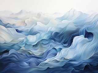 Obraz premium Abstract Blue and White Waves Background