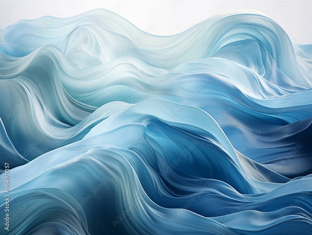 Wall mural abstract blue and white waves background