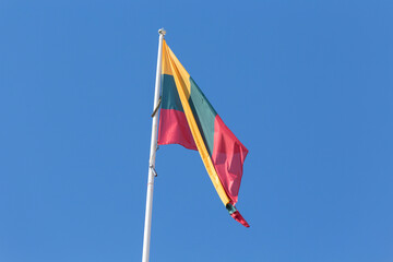 Lithuanian flag on the mast