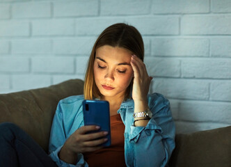smartphone phone woman young female girl mobile headache pain migrane problem stress mobile phone...