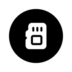 micro sd circular glyph icon
