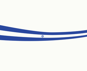 Israel Ribbon Flag Emblem Middle East country Icon Vector Illustration Abstract Design Element