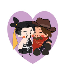 Hanzo and Cassity Cartoonish Character