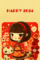 Chinese New Year 2024 , Year of the Dragon. Wnter holiday concept