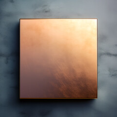 Shiny glossy square, golden color, geometric background.