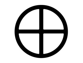 Solar system symbol silhouette vector art