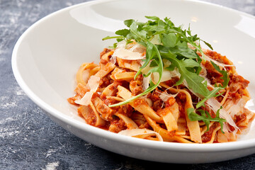 pasta with tomato sauce and parmesan