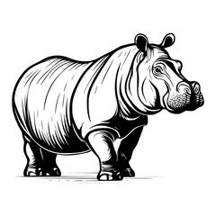  hippo vector illustration