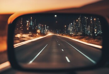 New year or straight forward road trip travel and future vision concept - obrazy, fototapety, plakaty