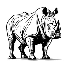 rhino illustration vector