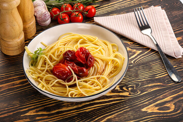 Italian pasta spaghetti with tomato