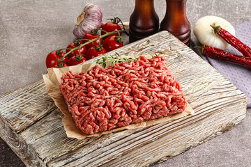 Raw minced beef uncooked meat