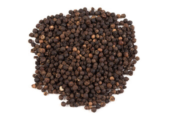 Black pepper was placed on a white background