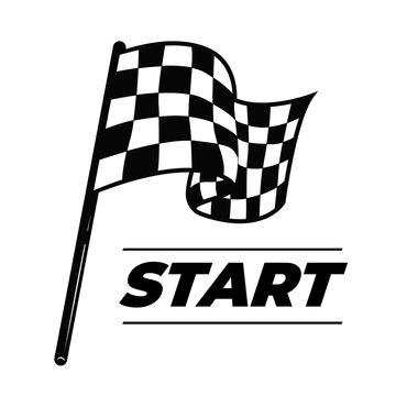Checkered flag for start vector background
