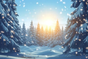 winter background with beautiful trees. Generative AI