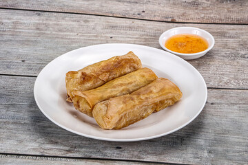 Traditional crispy fried stuffed springroll
