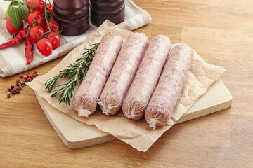Raw pork sausages for grill