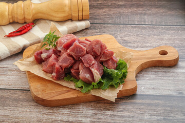 Raw pork cube for roast