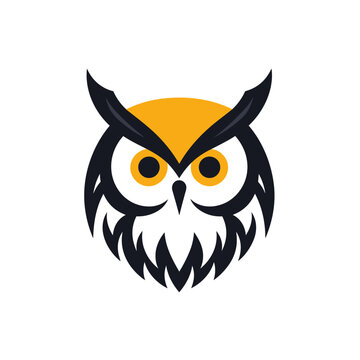 Data management filled colorful logo. Information technology. Decision making. Owl head. Design element. Created with artificial intelligence. Ai art for corporate branding, tech company